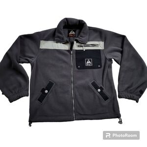 Stig Men's Jacket Fleece Full Zip Gray Black Size S